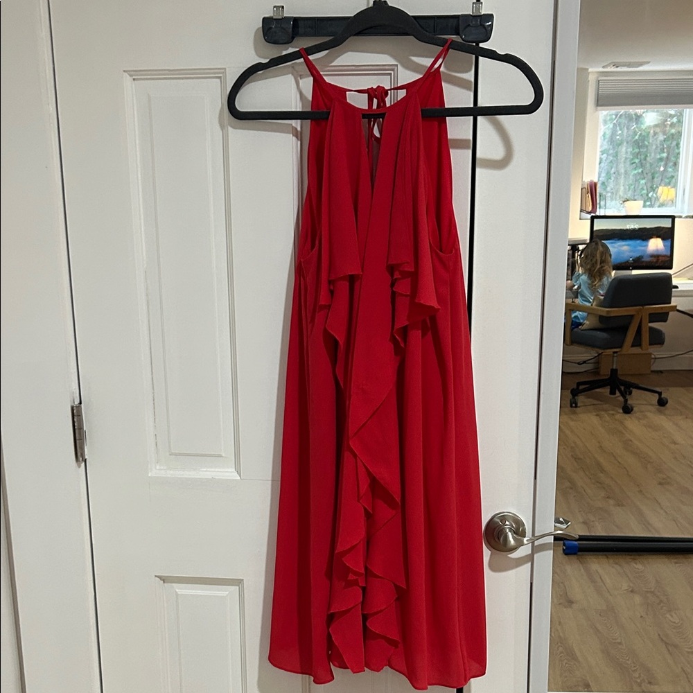 BCBG Elegant Red Halter Dress